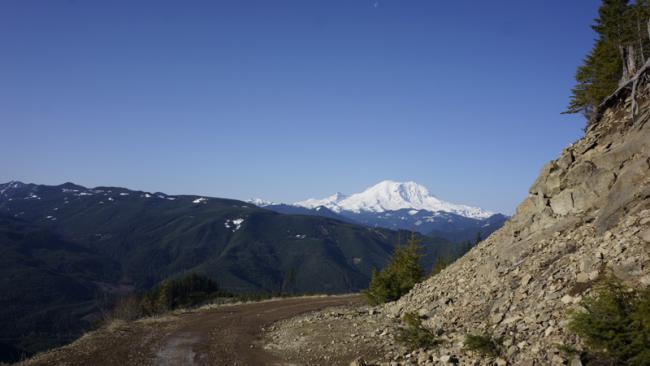 The volcano from the forest road